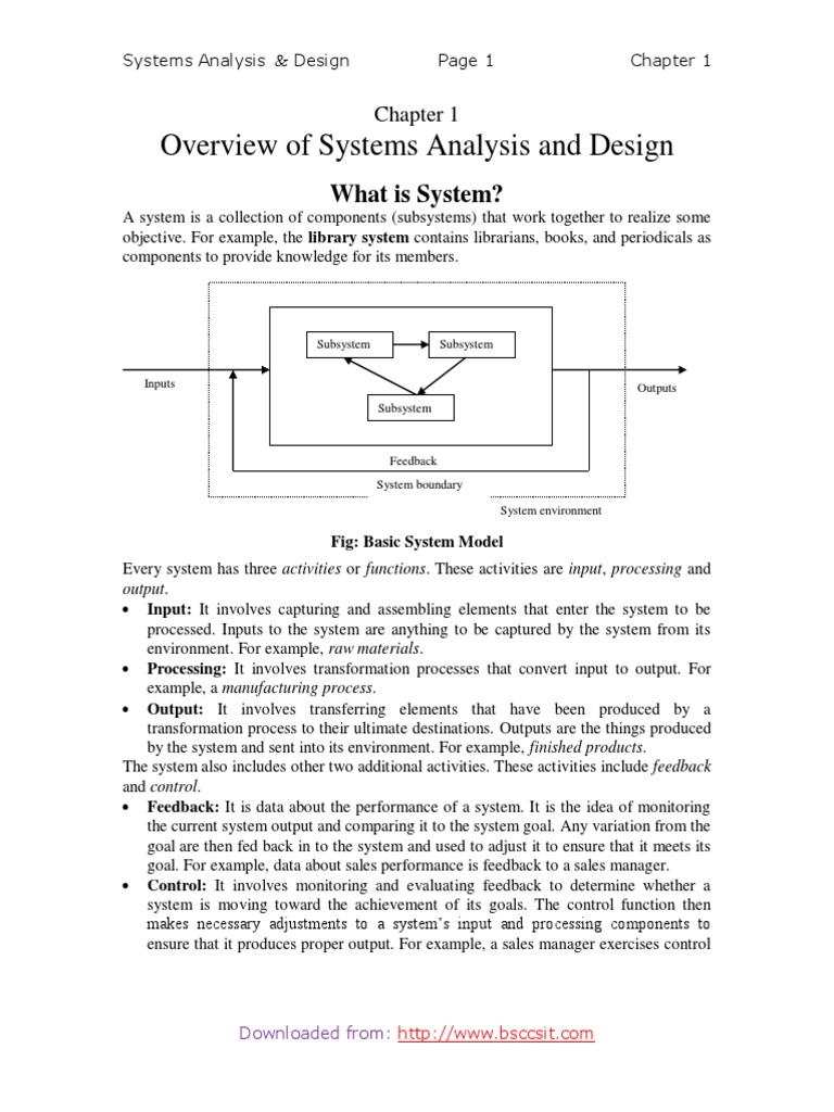 System analysis and design notes pdf information system software