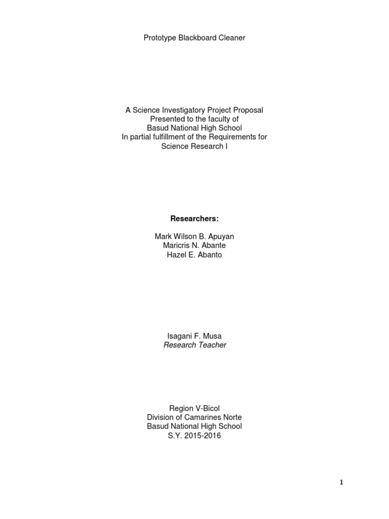 Prototype Blackboard Cleaner PDF Chalk Allergy