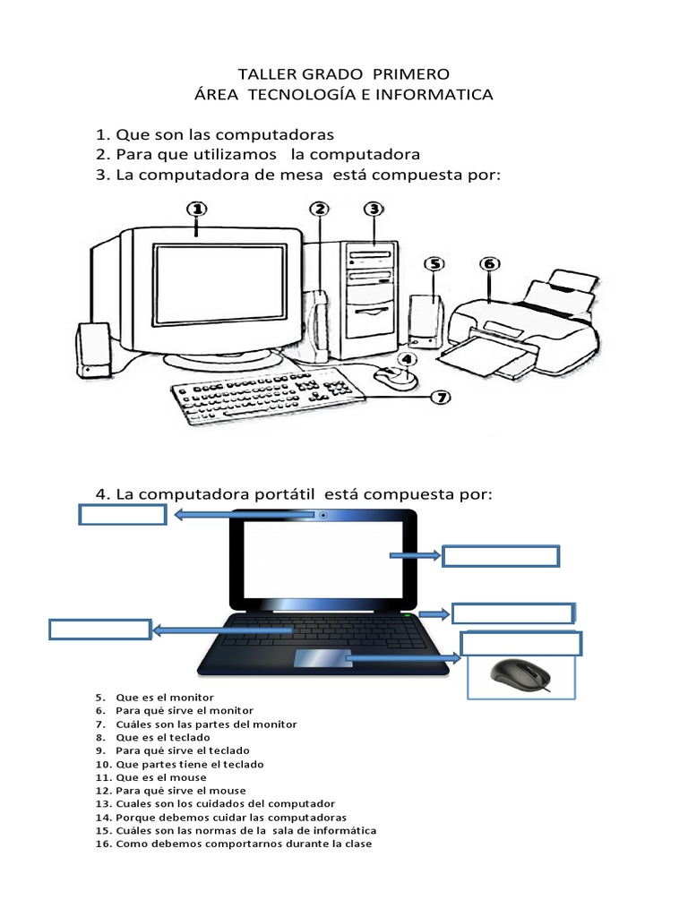 Taller de Informática para Primer Grado | PDF | Juegos y actividades ...
