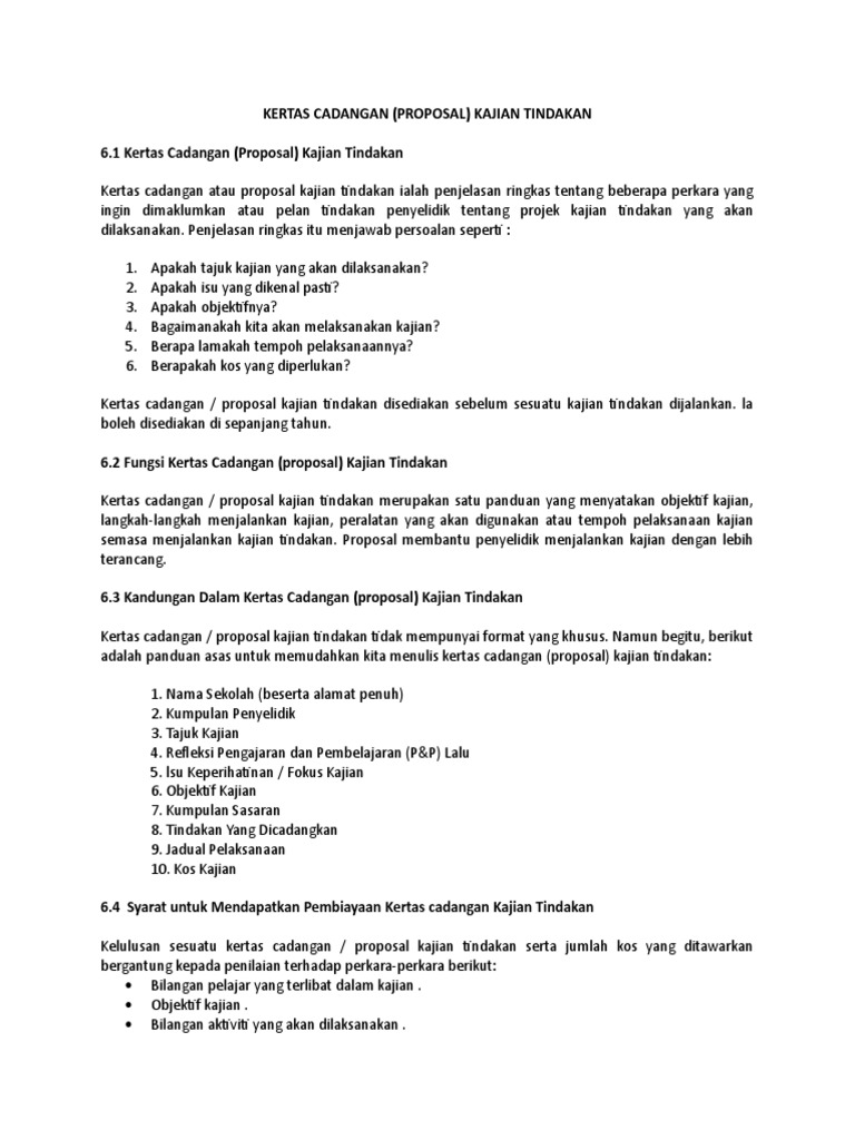 0 Proposal Kajian Tindakan Eprd Pdf
