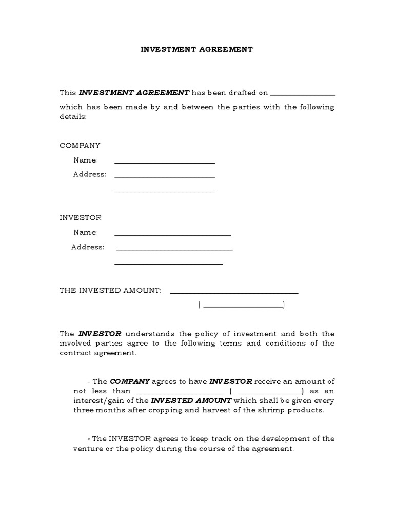 Investment Agreement | PDF