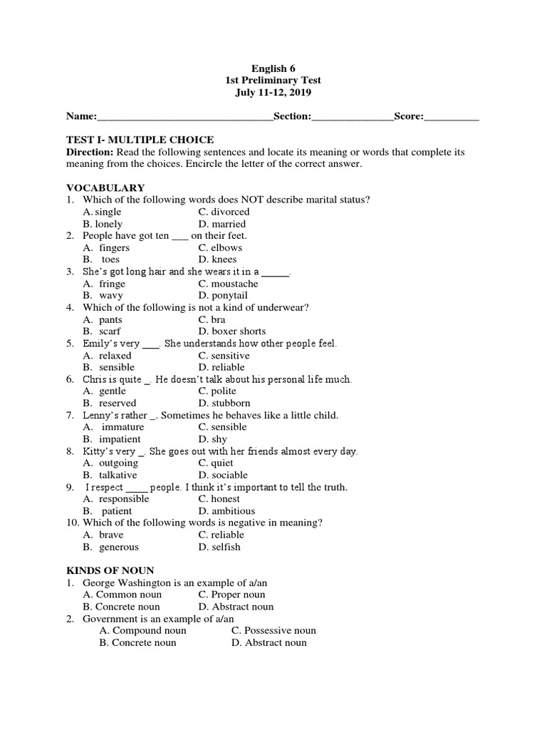 English 6 PDF Noun Geography
