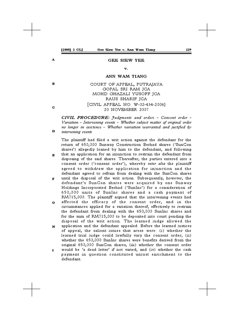 CLJ 2008 1 229 Puukm4 | PDF | Consent Decree | Lawsuit
