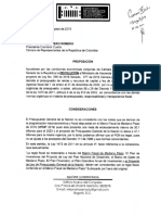 Proposición: Devolver El Proyecto de Presupuesto (PGN) Al Gobierno. Wilson Arias
