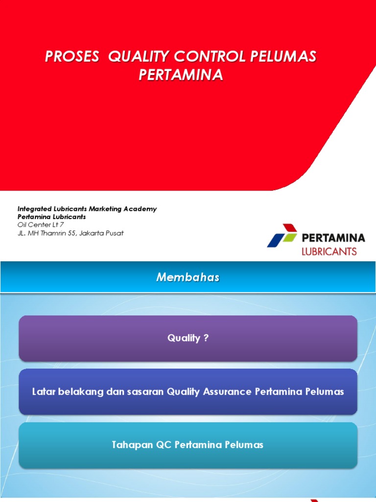 Proses Quality Control Pelumas Pertamina | PDF