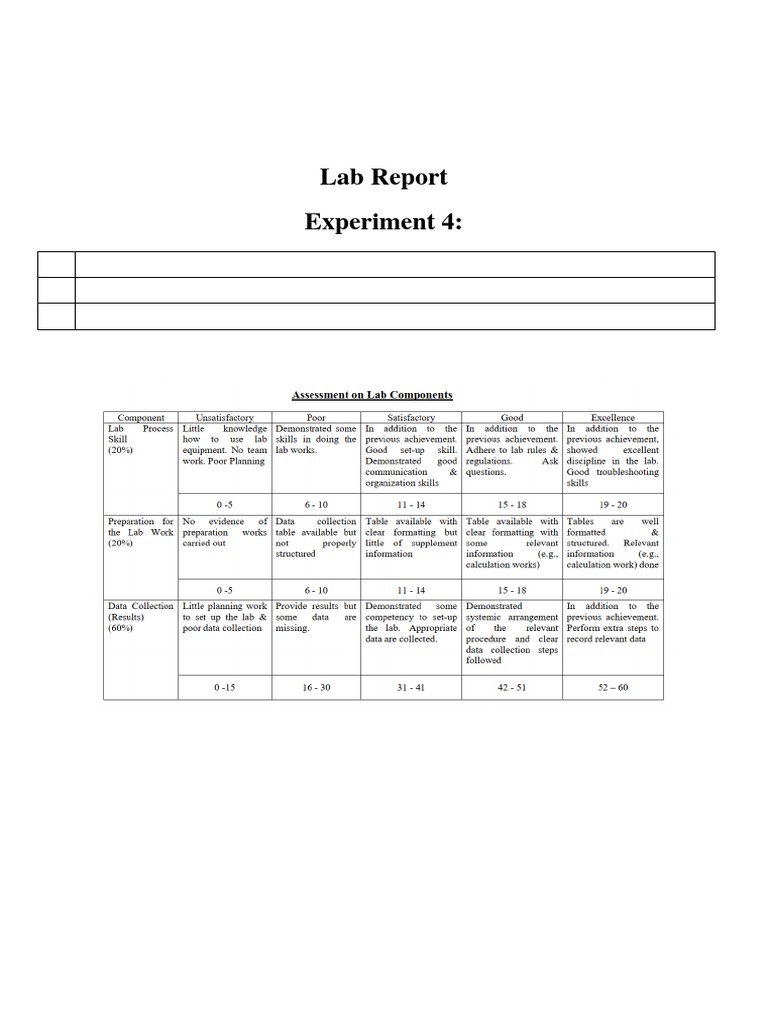 Lab Report Experiment 4 | PDF | Science & Mathematics