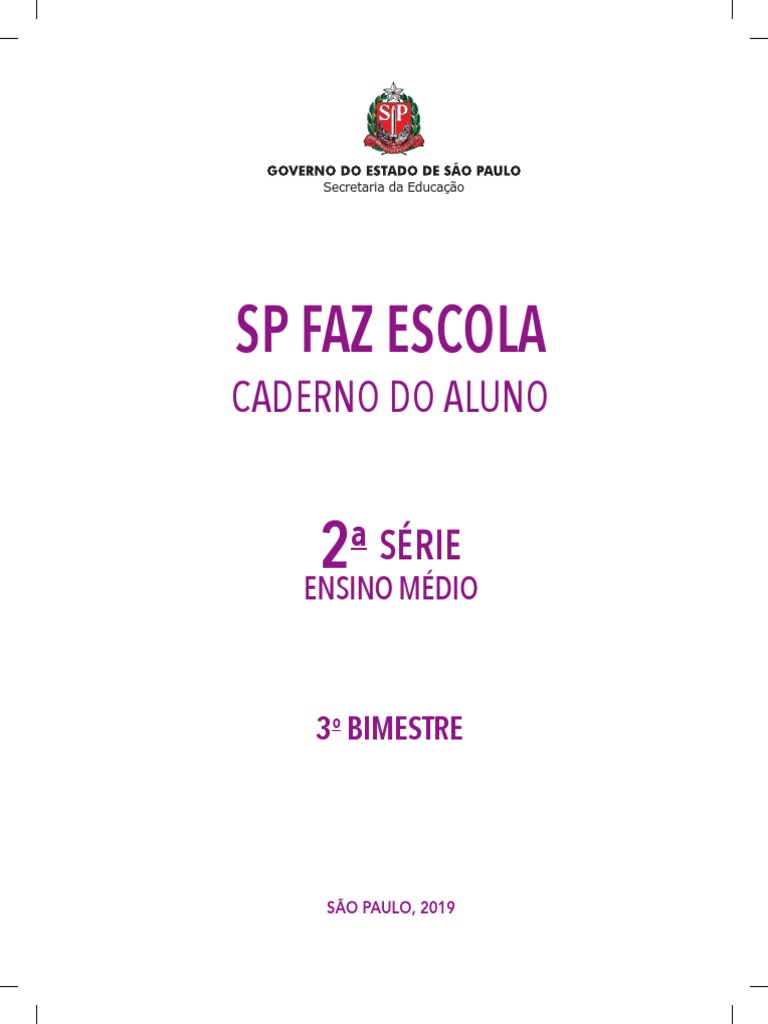 Sp Faz Escola Caderno Do Aluno 2 Serie Ensino Medio