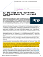 RTI and Third Party Information - What Constitutes The Private and Public - The Centre For Internet and Society