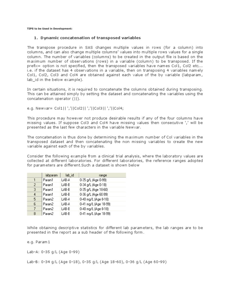 SAS Programming TIPS To Be Used in Development | PDF | Computer File ...