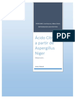 Acido Citrico a Partir de Apergillus Niger Con Melaza Como Sustrato