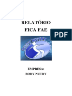 Relatório FICA FAE - Body Nutry