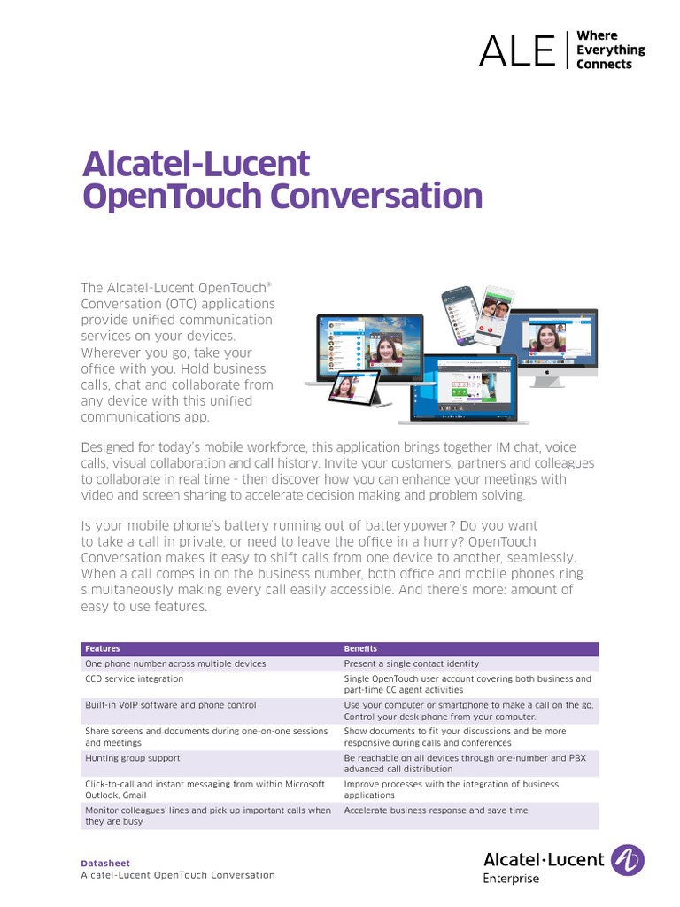 Opentouch Conversation Apps Datasheet en PDF | PDF | Voice Over Ip ...