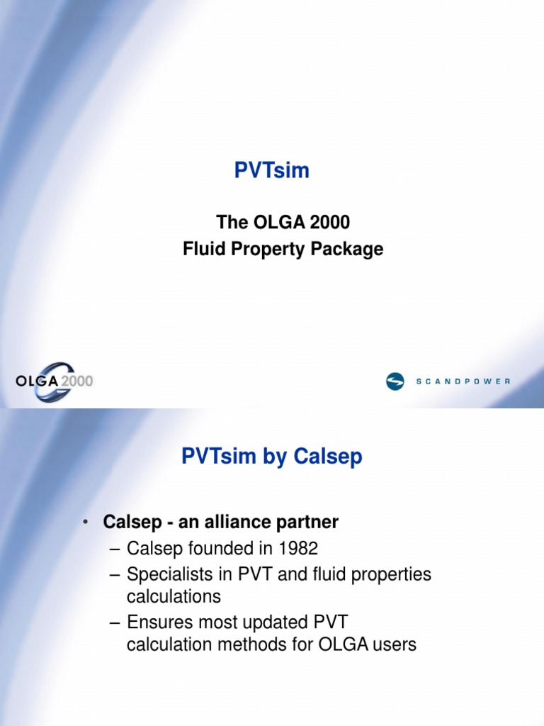 Pvtsim: The Olga 2000 Fluid Property Package | PDF | Density | Viscosity