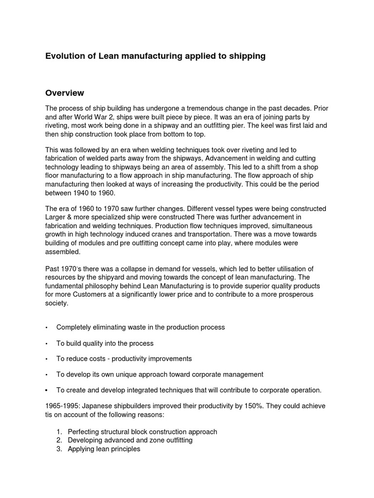Module 3 Lean Management | PDF | Lean Manufacturing | Shipbuilding