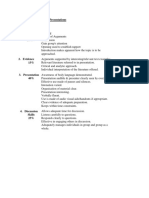 Assessment Typology for Presentation Evaluation