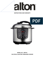 Salton Electric Pressure Cooker Manual