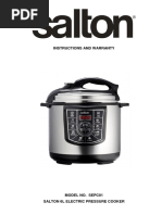 Salton Electric Pressure Cooker Manual