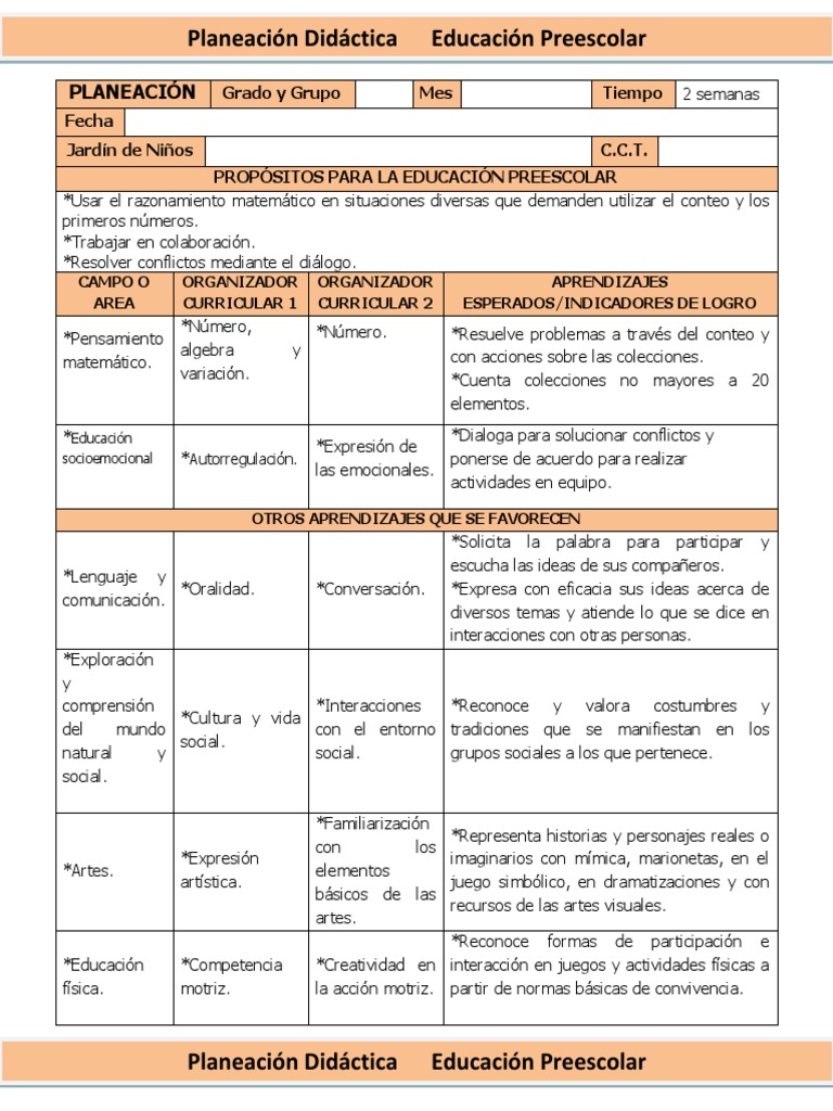 Ejemplo | PDF | Educación de la primera infancia | Planificación