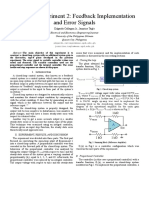 EEE 101 Experiment 2: Feedback Implementation and Error Signals