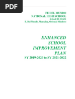 Enhanced School Improvement Plan: SY 2019-2020 To SY 2021-2022