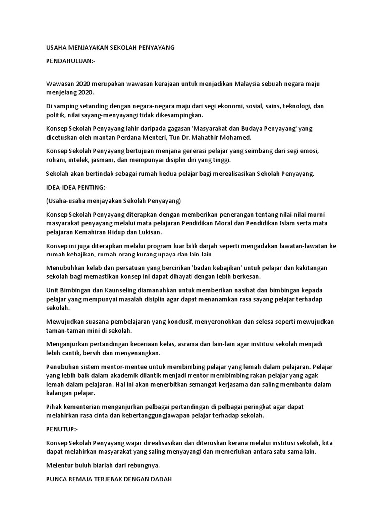 Compilation Contoh Karangan Pdf