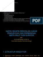 (Materi Hadi Shubhan) KAPITA SELEKTA PERSOALAN PENGURUSAN DAN PEMBERESAN HARTA PAILIT