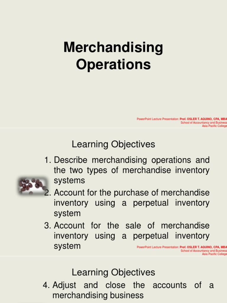 Understanding Merchandising Operations | PDF | Debits And Credits ...