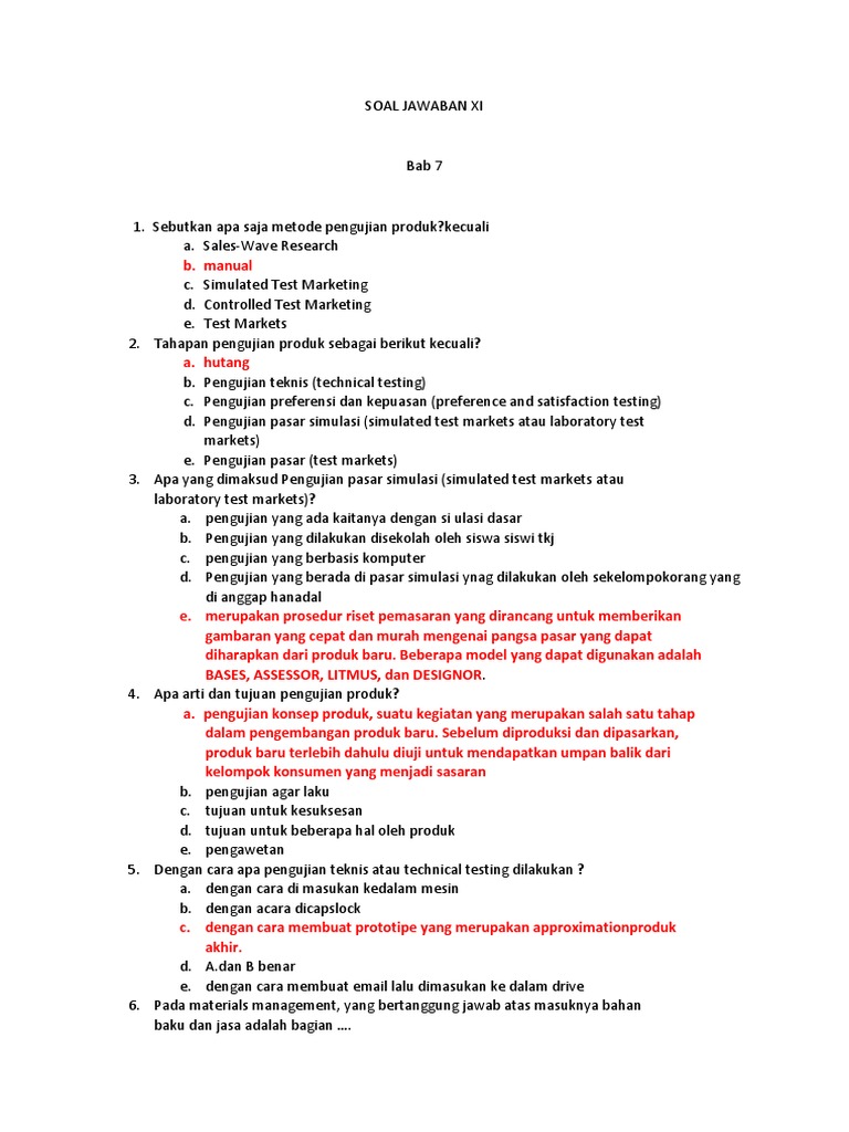06 Asrofil Rifai Bab 7 Soal Pengujian Produk Pdf