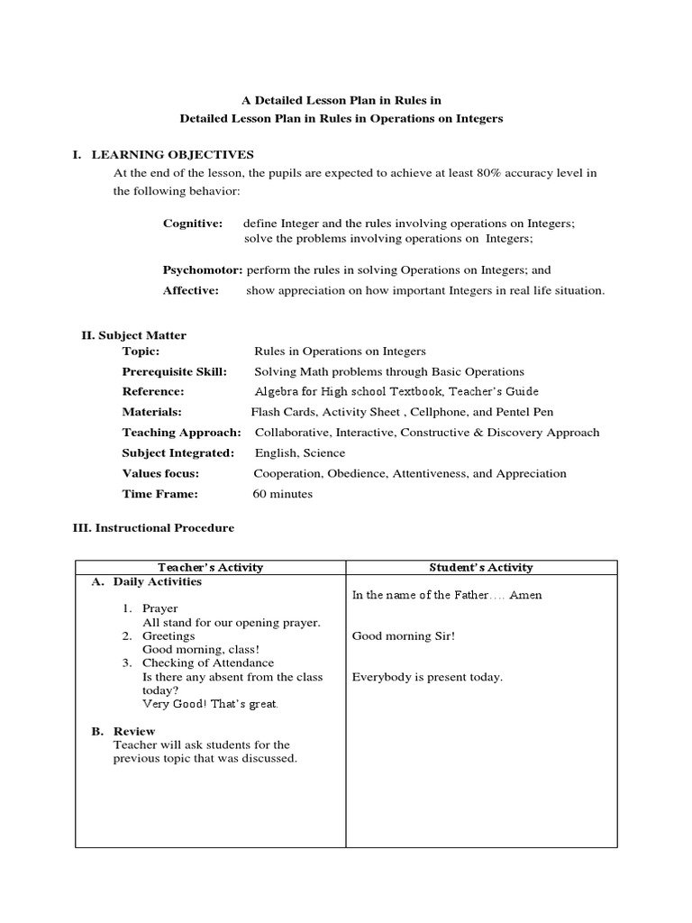 a-detailed-lesson-plan-in-rules-in-operation-integers-copy-1-pdf