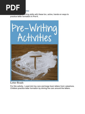 pre writing skills pdf paint art materials