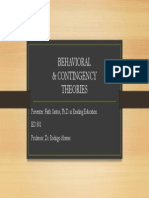 Behavioral & Contingency Theories in Education