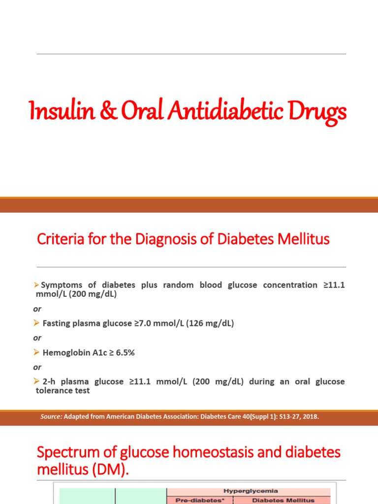 Insulin & Oral Antidiabetic Drugs Guide | PDF | Insulin | Diabetes ...