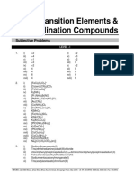 Transition Elements & Co-Ordination Compounds: Subjective Problems