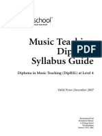 Music Teaching Diplomas Syllabus Guide Diploma