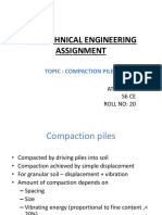 Geotechnical Engineering Assignment: Topic: Compaction Piles