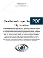 Health Check Report For Oracle 10g Database