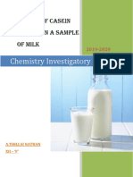 Chemistry Investigatory Project: Amount of Casein Present in A Sample of Milk