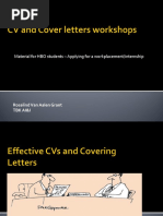 CV and Cover Letter Workshop