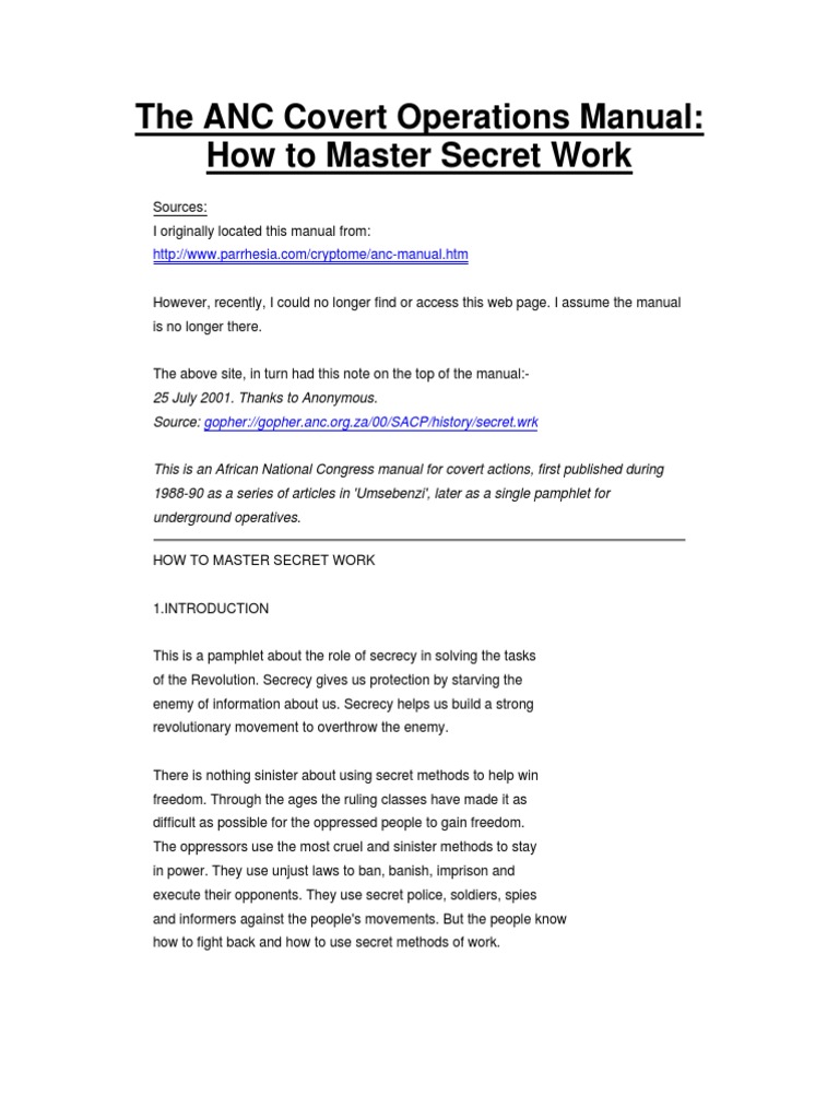 How To Master Secret Work | PDF | Surveillance | Secrecy