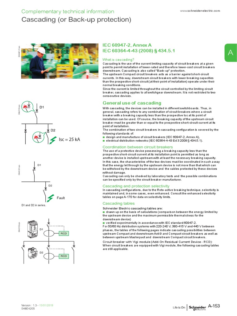 Cascading (Or BackUp Protection) PDF Power Engineering Equipment