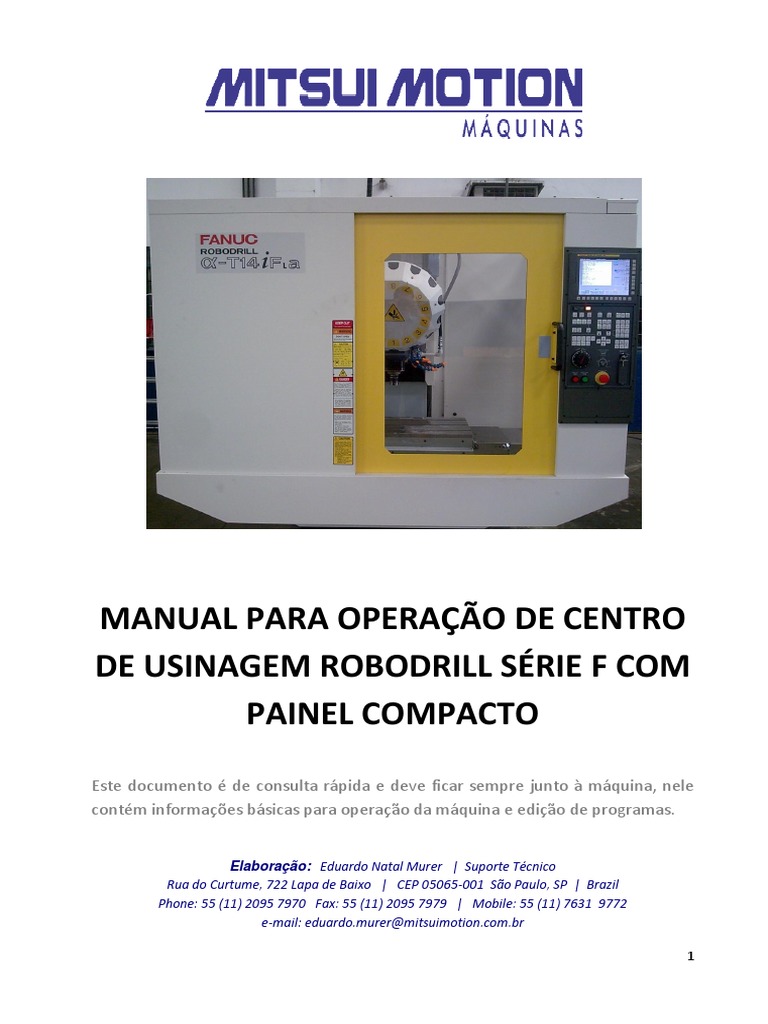Manual Operação Robodrill Teclado Compacto Série F-10k | PDF | Máquinas