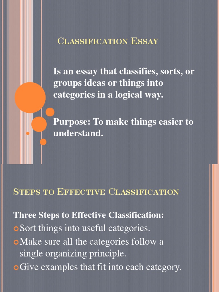 Writing a Classification Essay Guide | PDF | Essays | Thesis