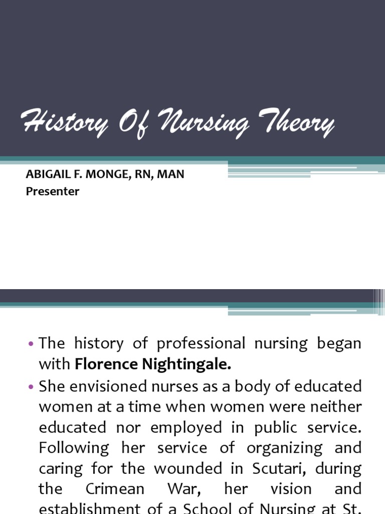 History of Nursing Theory | PDF | Florence Nightingale | Nursing