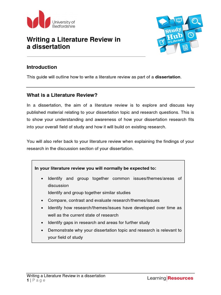 Writing a Dissertation Literature Review | PDF | Thesis | Literature Review