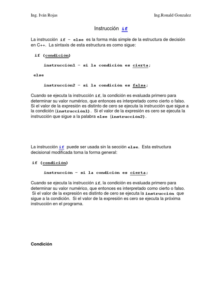 Estructuras de Control en C++ | PDF | C ++ | Flujo de control
