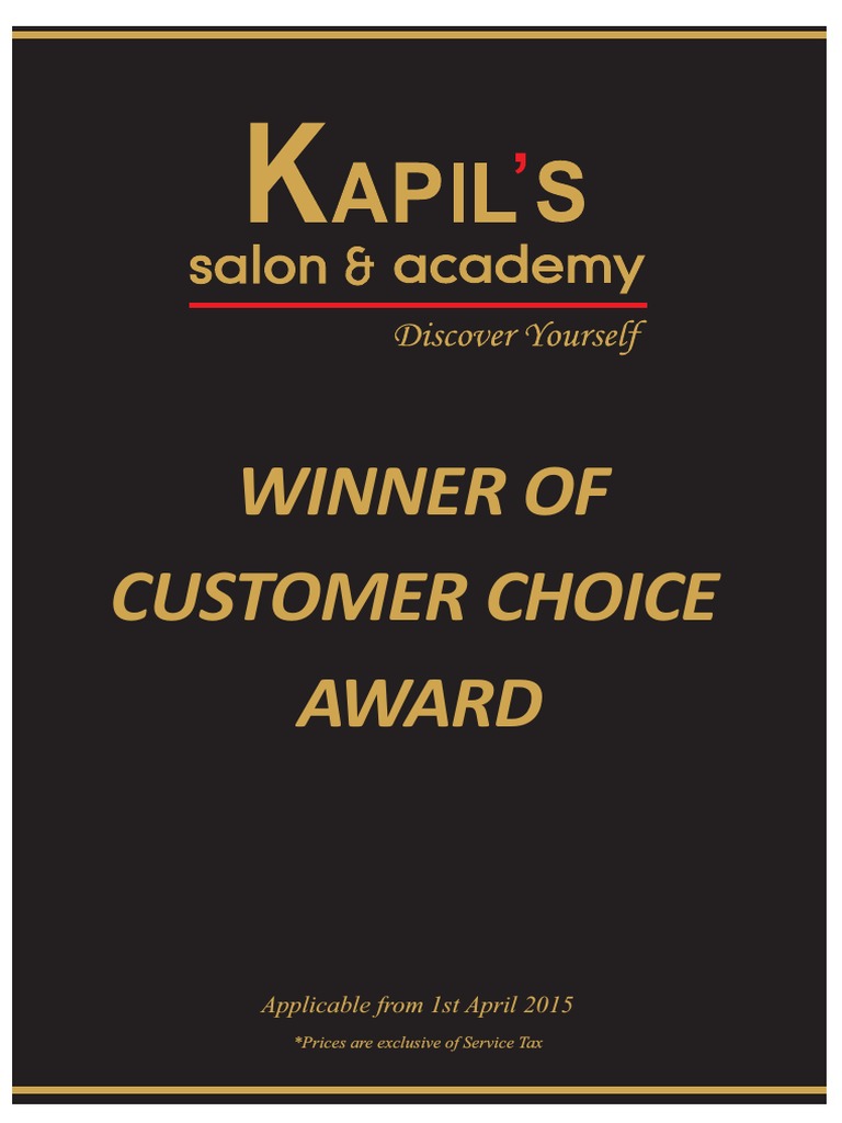 Kapil's Service Menu Rate Card | PDF | Nail (Anatomy) | Hairdresser