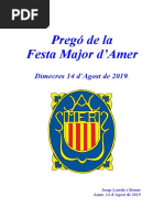 Pregó de La Festa Major d'Amer (14-8-19) - Josep Loredo i Moner
