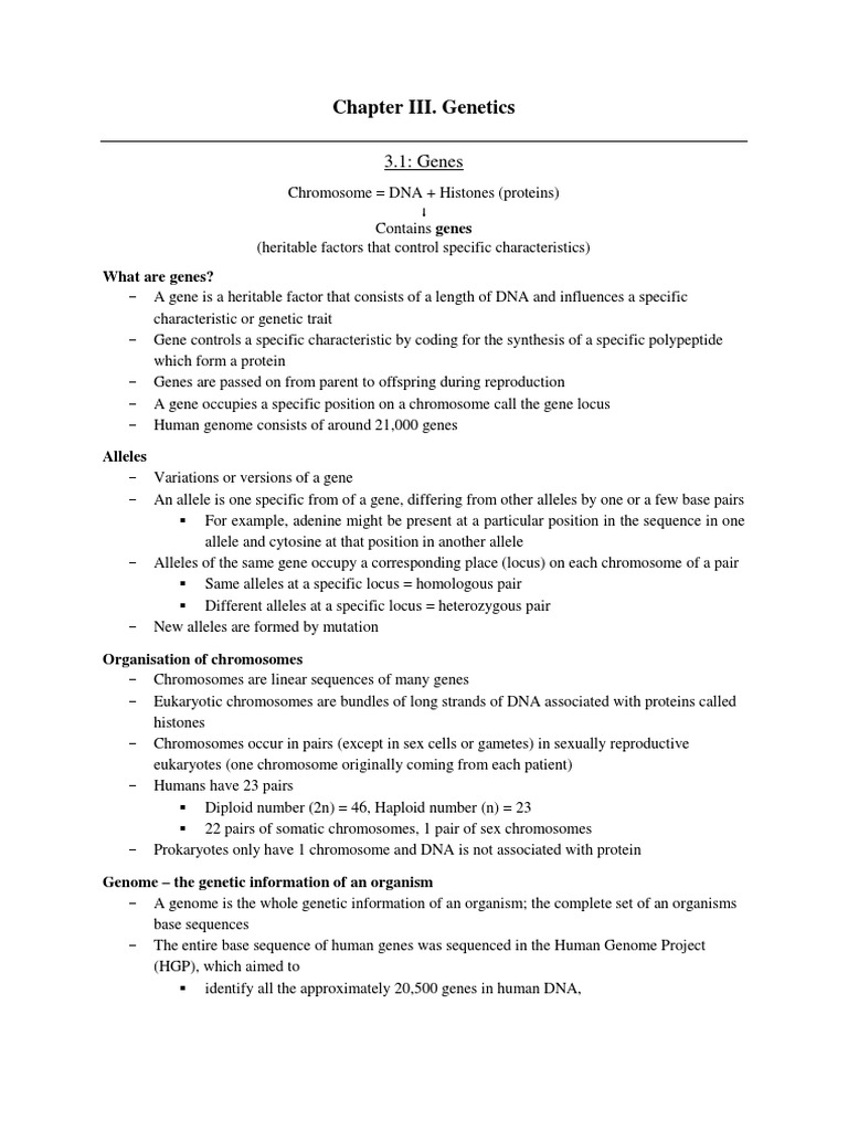 Chapter 3 Genetics | PDF | Meiosis | Dominance (Genetics)
