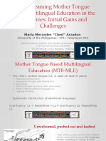 Mainstreaming Mother Tongue Based Multilingual Education in The Philippines: Initial Gains and Challenges