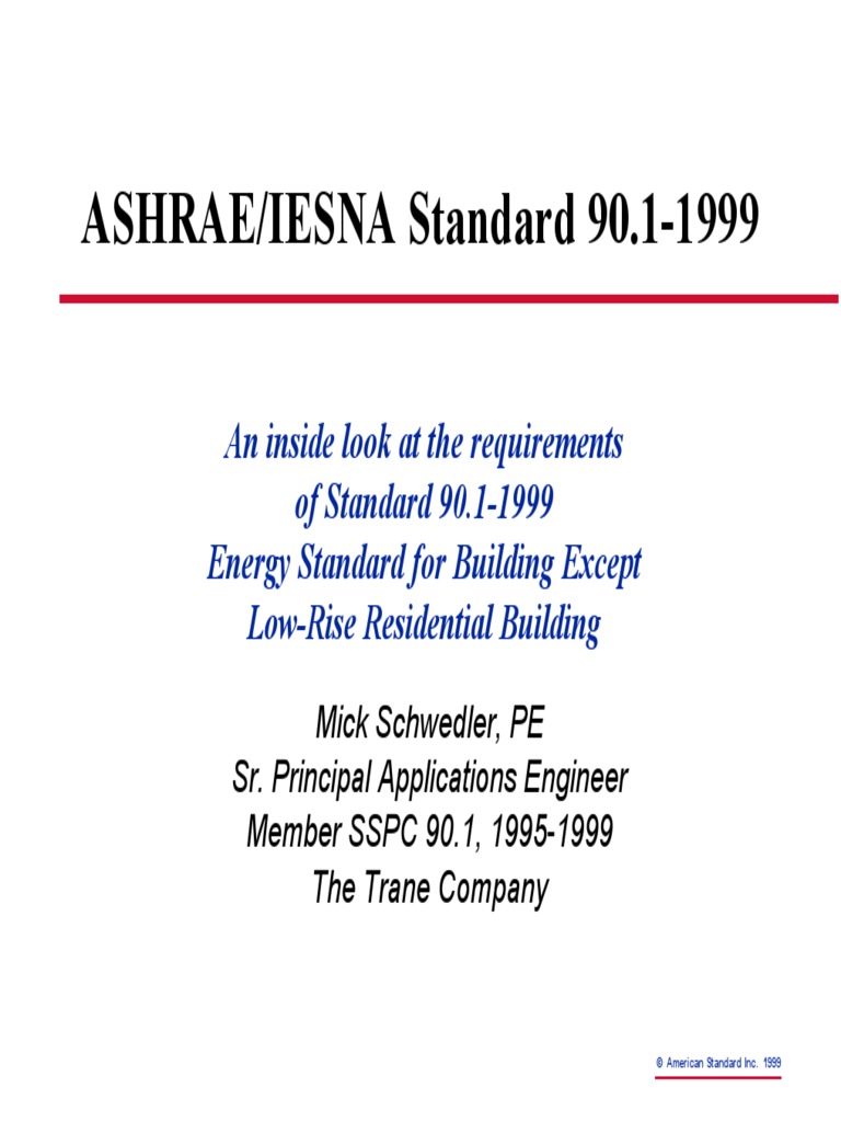 ASHRAE/IESNA Standard 90.1-1999 | PDF | Hvac | Building Insulation